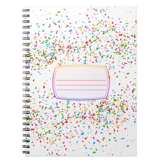 Espiral Caderno de composição de confete colorido (Frente)
