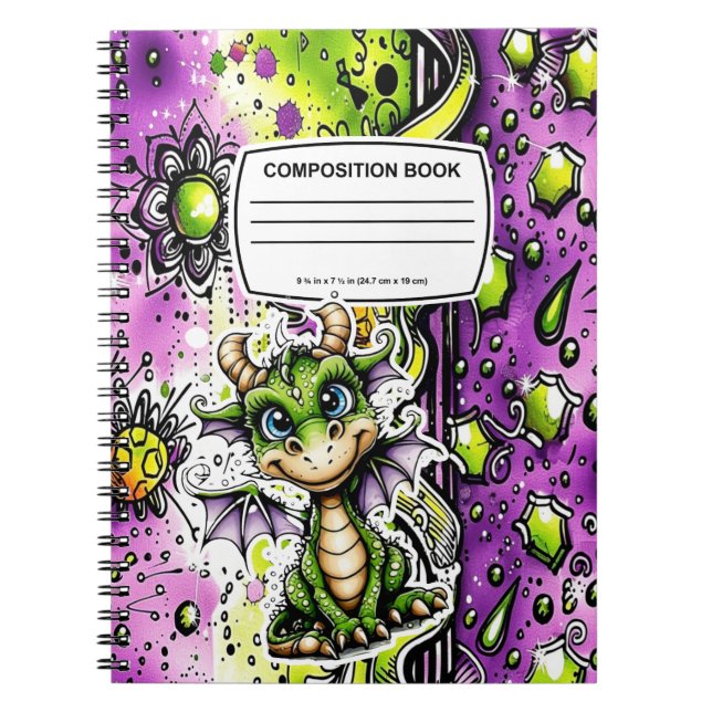 Espiral caderno de composição de dragão (Frente)