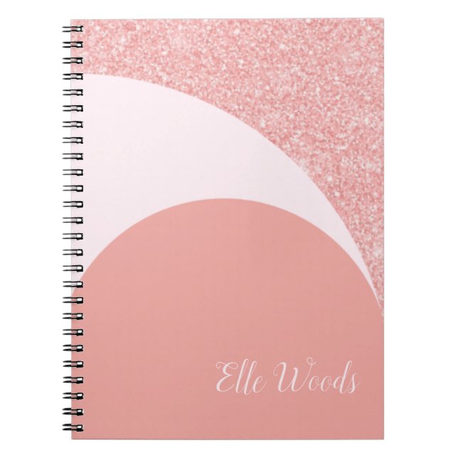 Espiral Caderno de Concurso Personalizado - Rose Gold Glit (Frente)