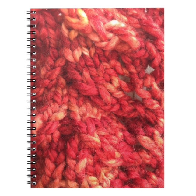 Espiral Caderno de confecção de malhas vermelho (Frente)