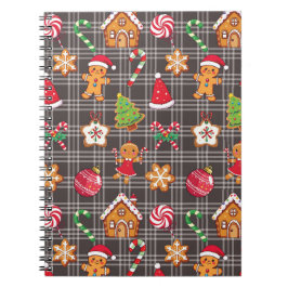 Espiral Caderno de Cookies de Casa de Gengibre de Natal