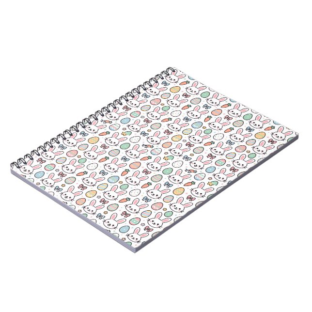 Espiral Caderno de Coração de Páscoa do Coelho Kawaii (Left Side)