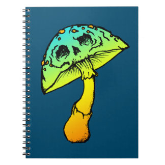 Espiral caderno de crânio de cogumelos