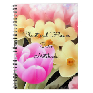 Espiral Caderno de Cuidados com Tulipas e Narcisos