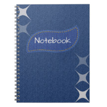 Caderno de Denim Azul Costurado Spiral Notebook