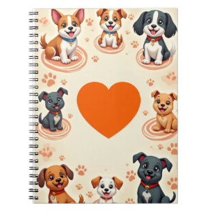 Espiral Caderno de desenho de cachorrinho fofo - Diário de