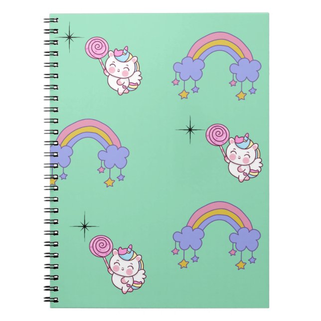 Espiral Caderno de design de unicórnio para crianças (Frente)