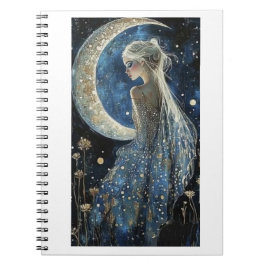 Espiral Caderno de design Lua e Senhora