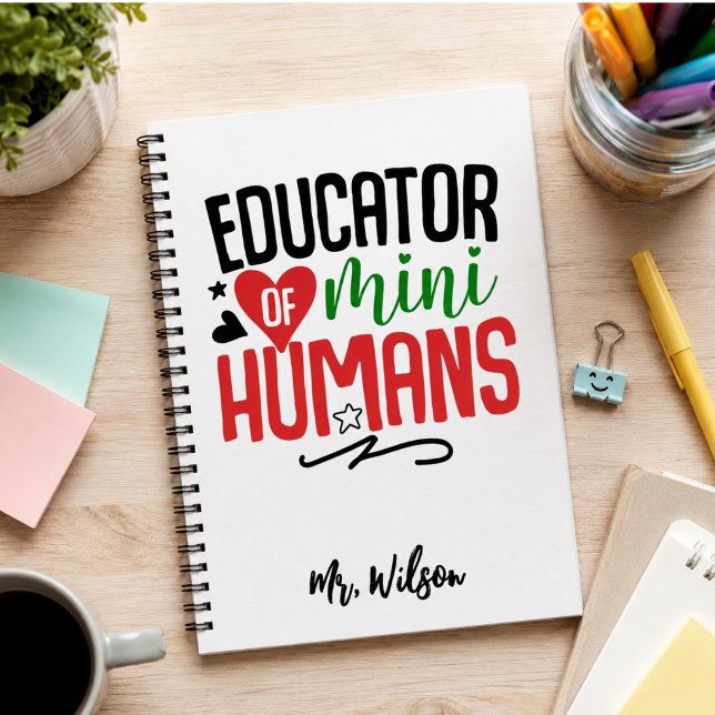 Espiral Caderno de Educador de Humanos Miniatura – Profess (Educator of Mini Humans Notebook – Funny Teacher)