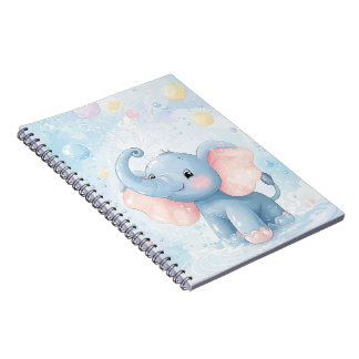Espiral Caderno de Elefante Bebê Fofo