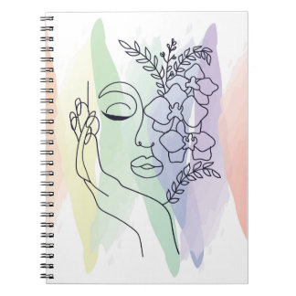 Espiral Caderno de Esboços Estético Pastel Abstrato