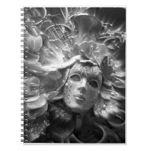 Espiral Caderno de Escritas Máscara Elegante de Carnaval