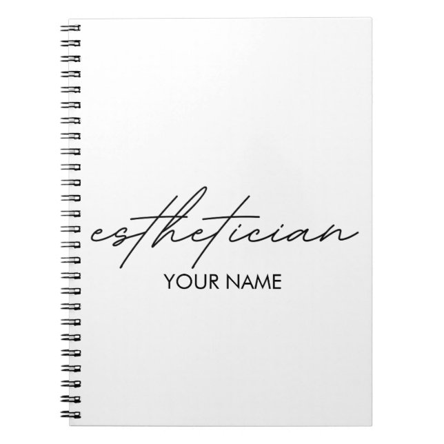 Espiral Caderno de Esteticista - Presente Personalizado (Frente)