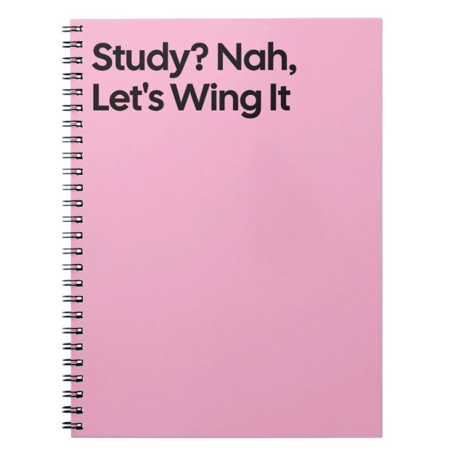 Espiral Caderno de Estudo Engraçado Wing It (Frente)