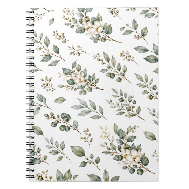 Espiral Caderno de Eucalipto Botânico Elegante (Frente)