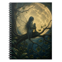 Caderno de Fadas da Floresta Tropical ao Luar