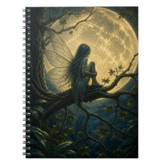 Espiral Caderno de Fadas da Floresta Tropical ao Luar