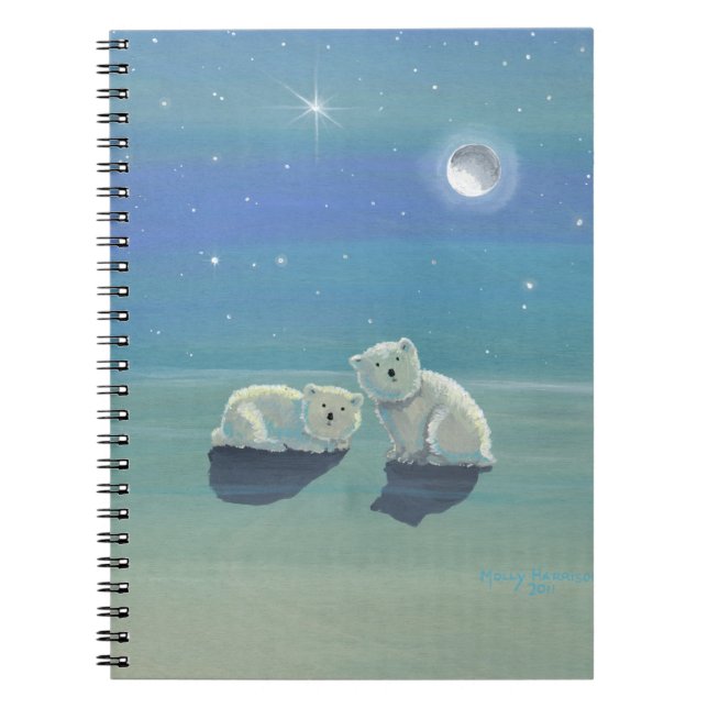 Espiral Caderno de Filhotes de Urso Polar Fofos (Frente)