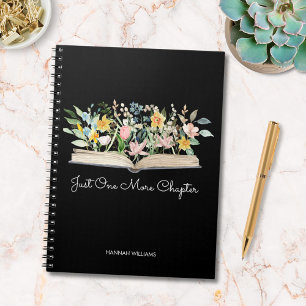Espiral Caderno de Flores de Aquarela com Citação Personal