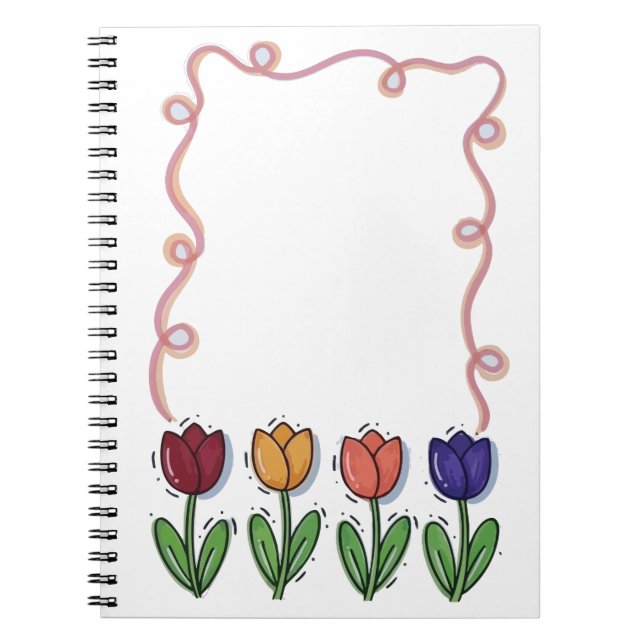 Espiral Caderno de flores de tulipa (Frente)