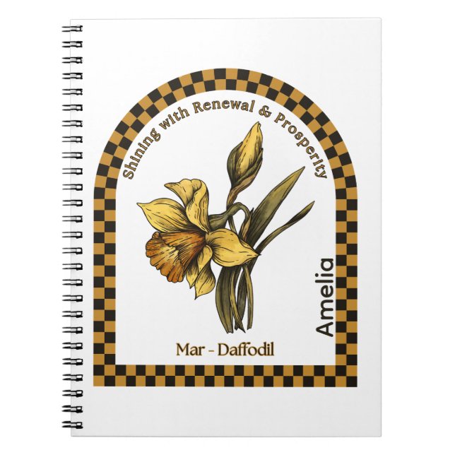 Espiral Caderno de Flores Personalizado do Mês de Nascimen (Frente)
