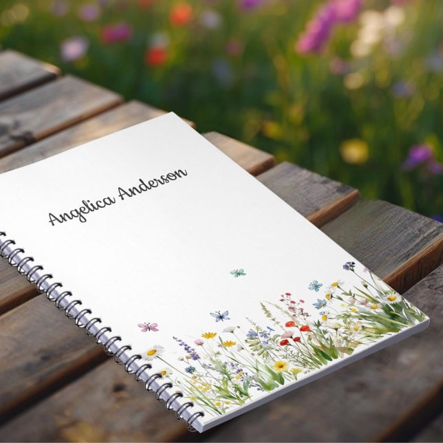 Espiral Caderno de Flores Silvestres e Borboletas Capricho (Whimsical Wildflowers and Butterflies Notebook)