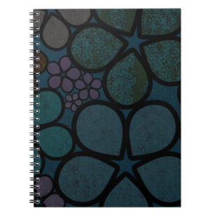 Espiral Caderno de Flores Texturizadas Modernas Multicolor