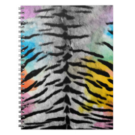 Espiral Caderno de Fotos com Impressão de Pele de Tigre No