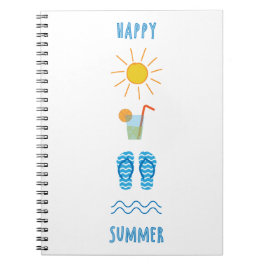 Espiral Caderno de Fotos de Verão Feliz