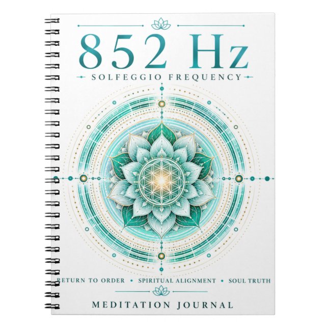 Espiral Caderno de Frequência Solfeggio 852 Hz – Al Espiri (Frente)