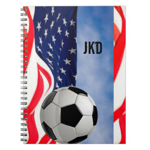 Espiral Caderno de Futebol dos EUA com seu Monograma