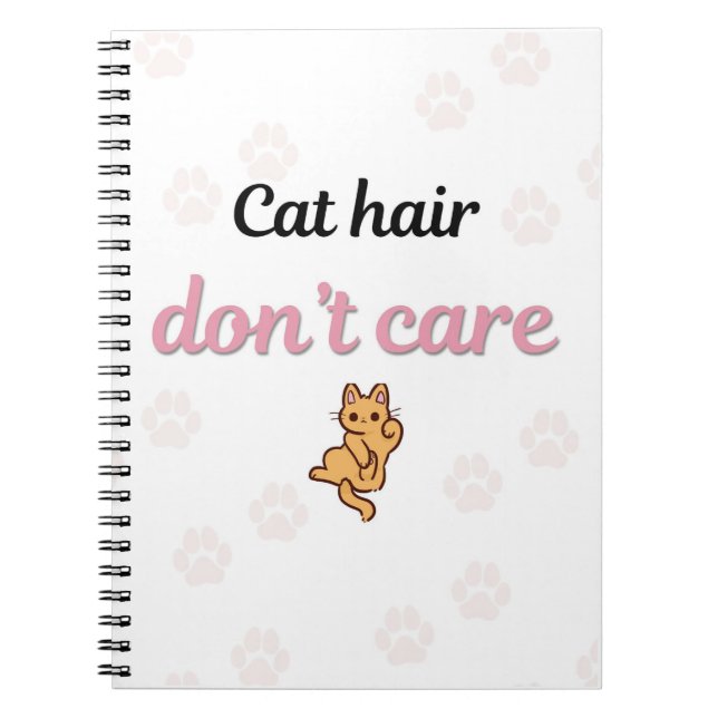 Espiral Caderno de Gato Fofo Não Me Importo Com Cabelo de  (Frente)