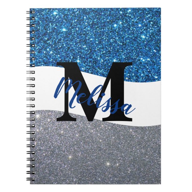 Espiral Caderno de glitter de duas cores personalizado (Frente)