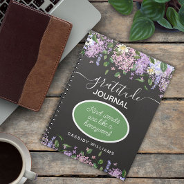 Espiral Caderno de gratidão das flores de lavanda