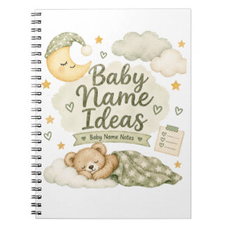 Espiral Caderno de Ideias de Nomes de Bebê