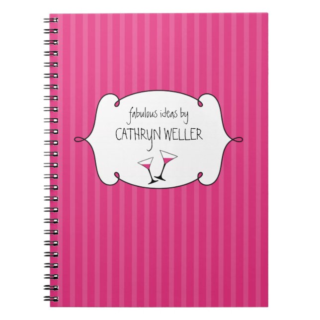 Espiral Caderno de ideias fabulosas listras moda martini c (Frente)