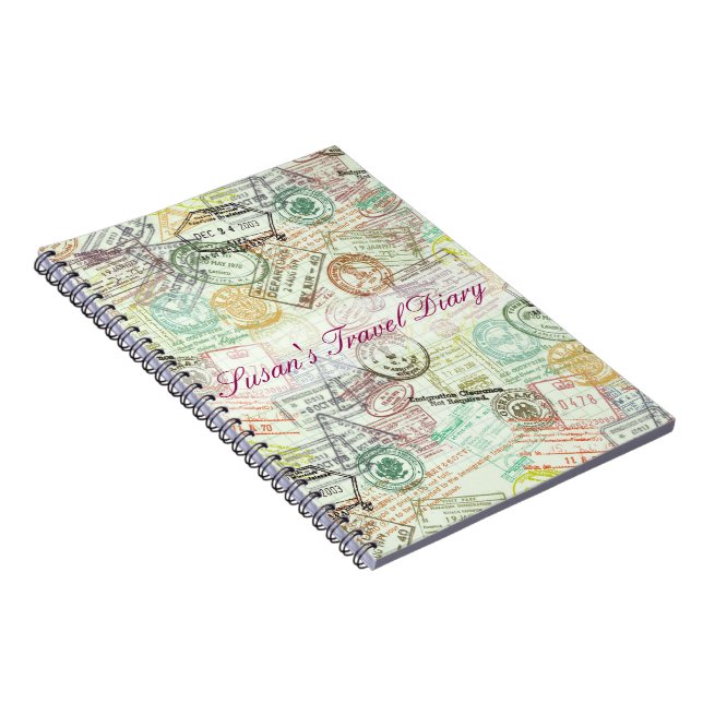 Espiral Caderno de Impressão de Carimbo de Passaporte (Lado Direito)
