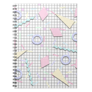 Espiral Caderno de Impressão Geométrica Pastel de Doces do