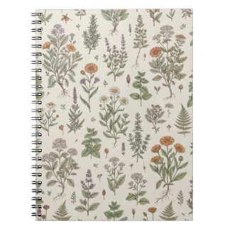Espiral Caderno de Jardim de Ervas e Flores Silvestres Vin