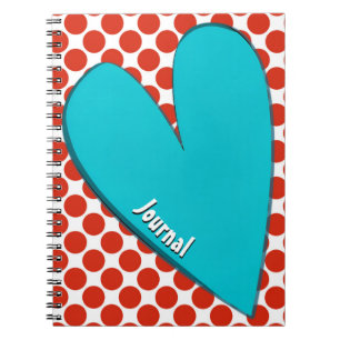 Espiral Caderno de Jornal Pessoal Aqua Heart Retro Art