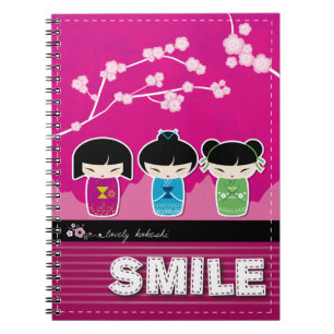 Espiral Caderno de Kokeshi