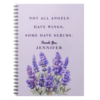 Espiral Caderno de Lavanda Personalizado de Agradecimento