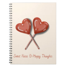 Caderno de Lollipop de Coração com Notas & Pensame