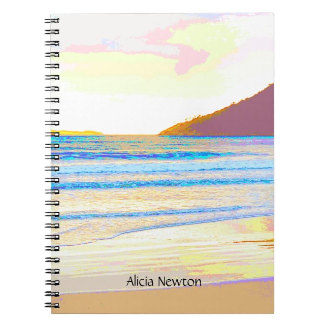Espiral caderno de luz da manhã de praia (Frente)