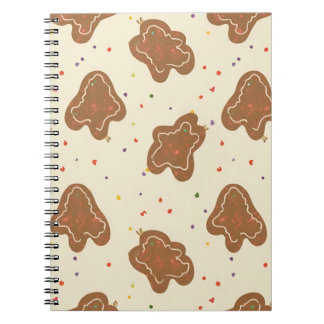 Espiral Caderno de Marfim com Padrão de Massa de Biscoito