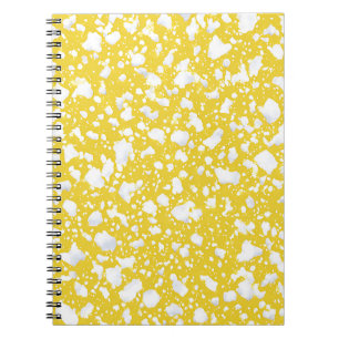Espiral Caderno de Mármore Amarelo Dourado