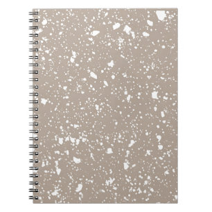 Espiral Caderno de mármore Bege e Branco