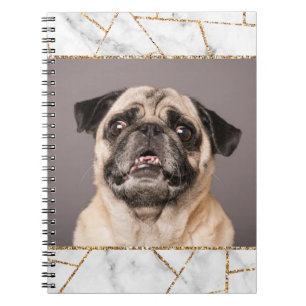 Espiral Caderno de mármore com brilho de cachorro para dec