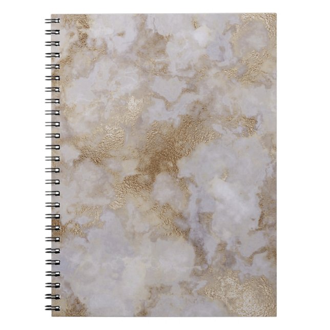 Espiral Caderno de mármore Dourado do vintage (Frente)