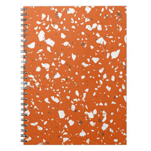 Espiral Caderno de Mármore Laranja Queimado